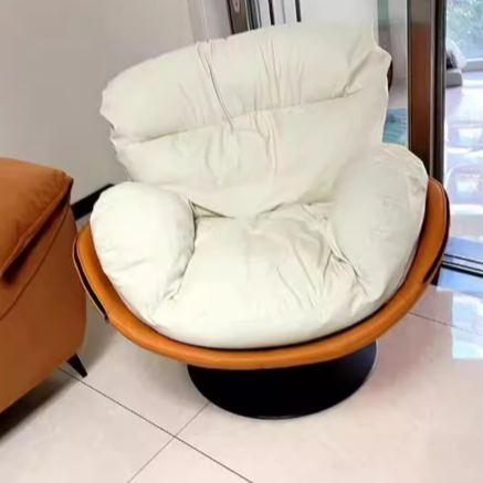 Nordic Leather Swivel Lounge Chair