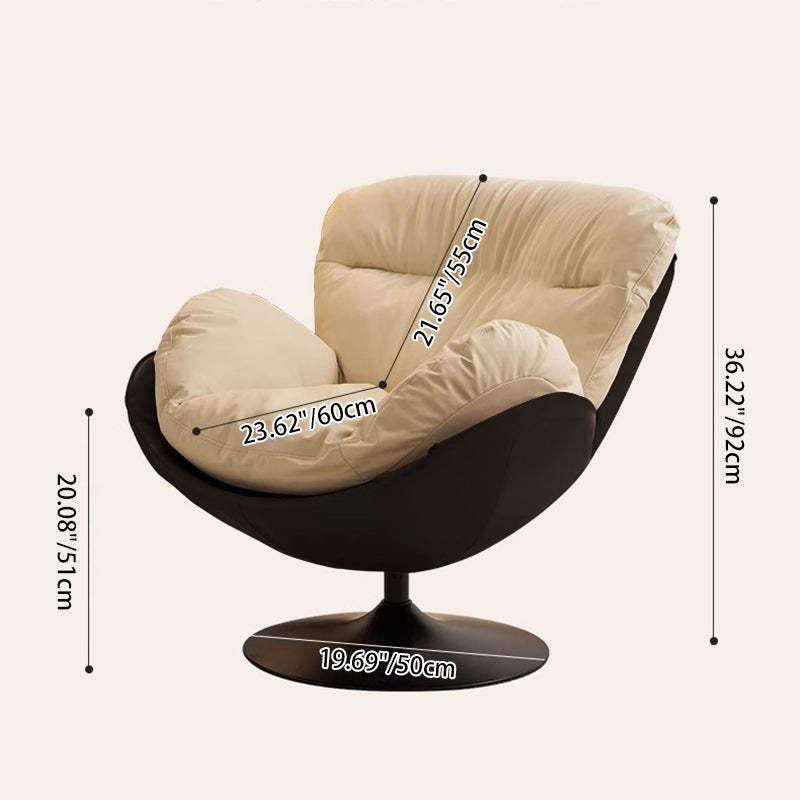 Nordic Leather Swivel Lounge Chair