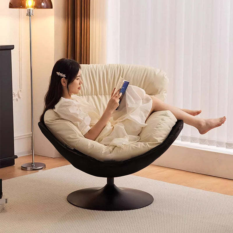 Nordic Leather Swivel Lounge Chair