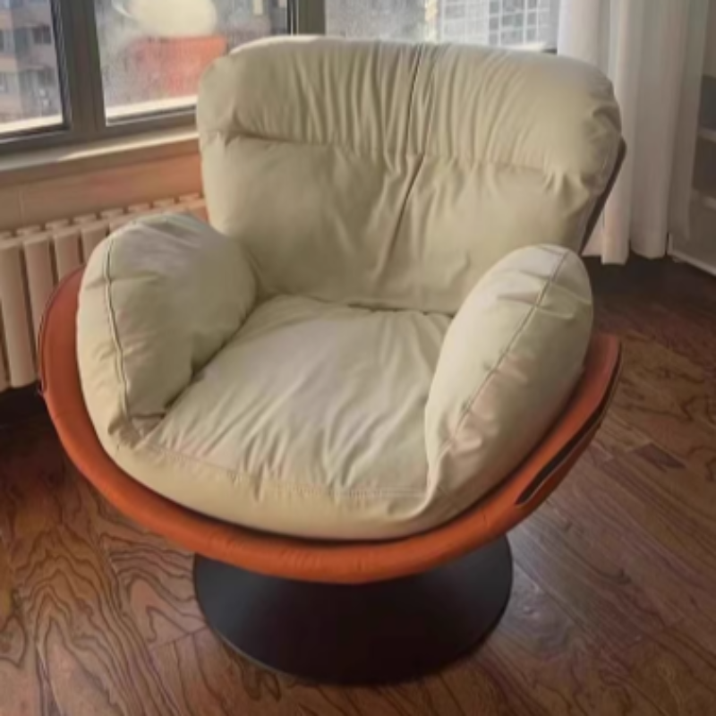 Nordic Leather Swivel Lounge Chair