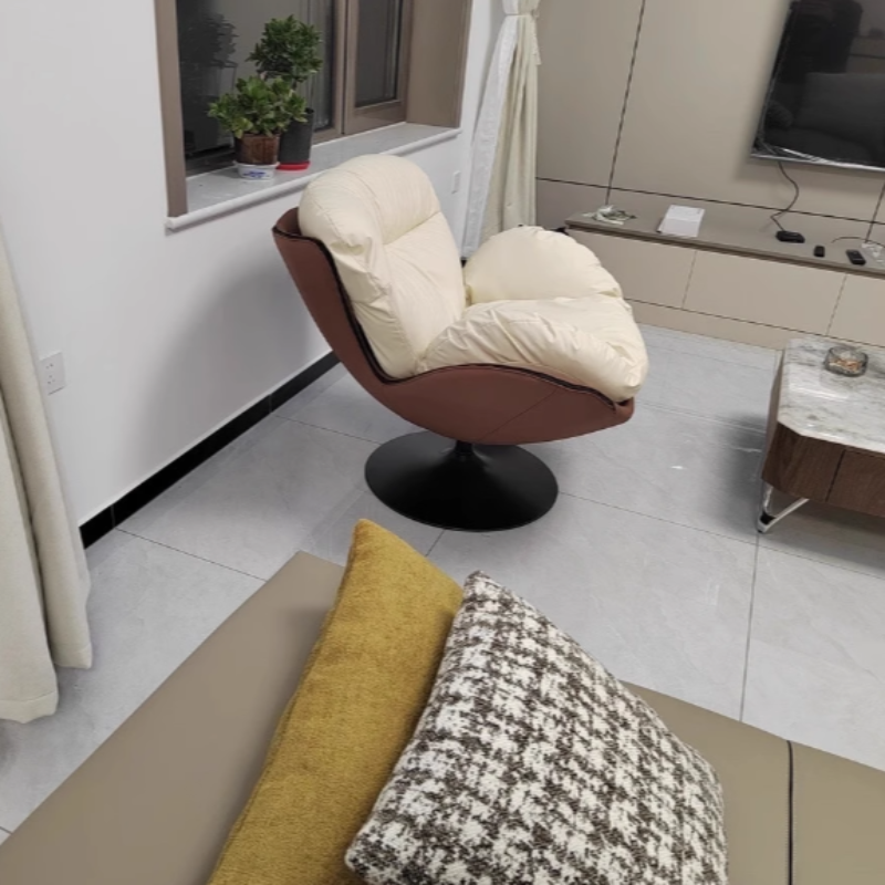 Nordic Leather Swivel Lounge Chair