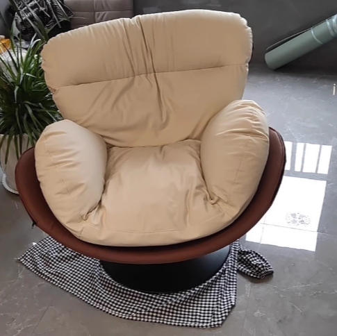 Nordic Leather Swivel Lounge Chair