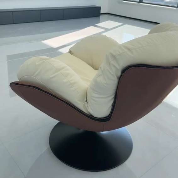 Nordic Leather Swivel Lounge Chair