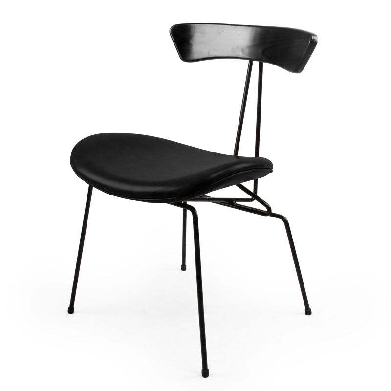 Nordic Irregular Upholstered Leather Wood Dining Chair