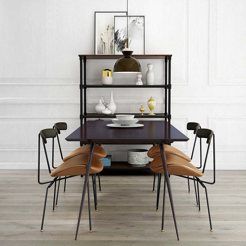 Nordic Irregular Upholstered Leather Wood Dining Chair