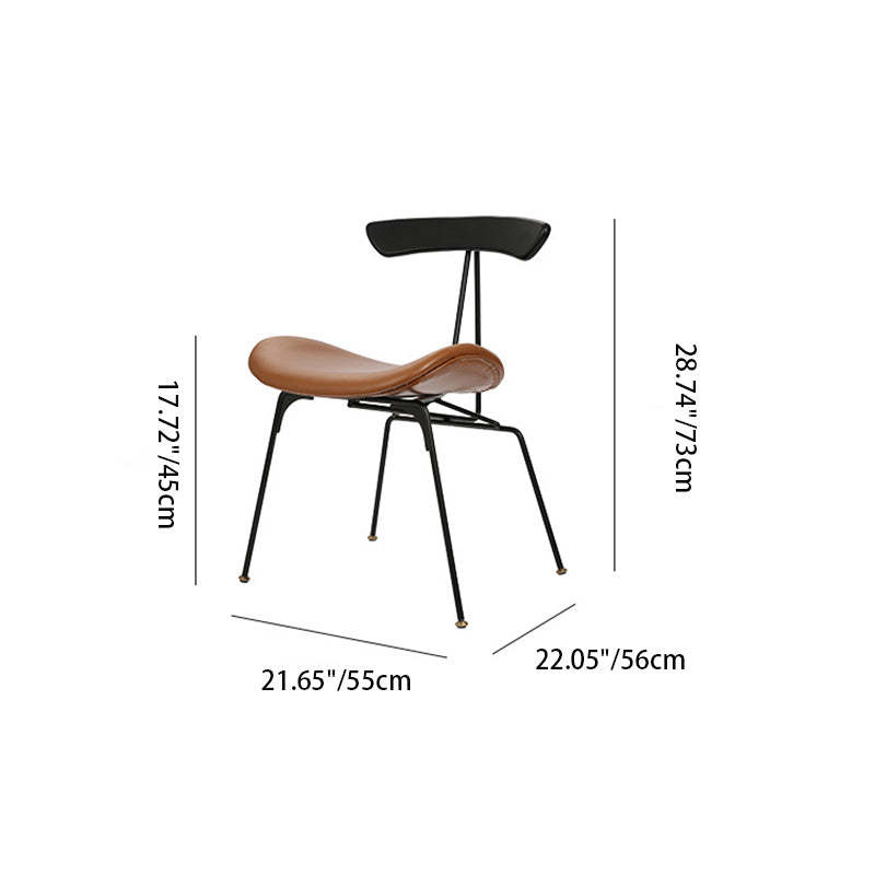 Nordic Irregular Upholstered Leather Wood Dining Chair