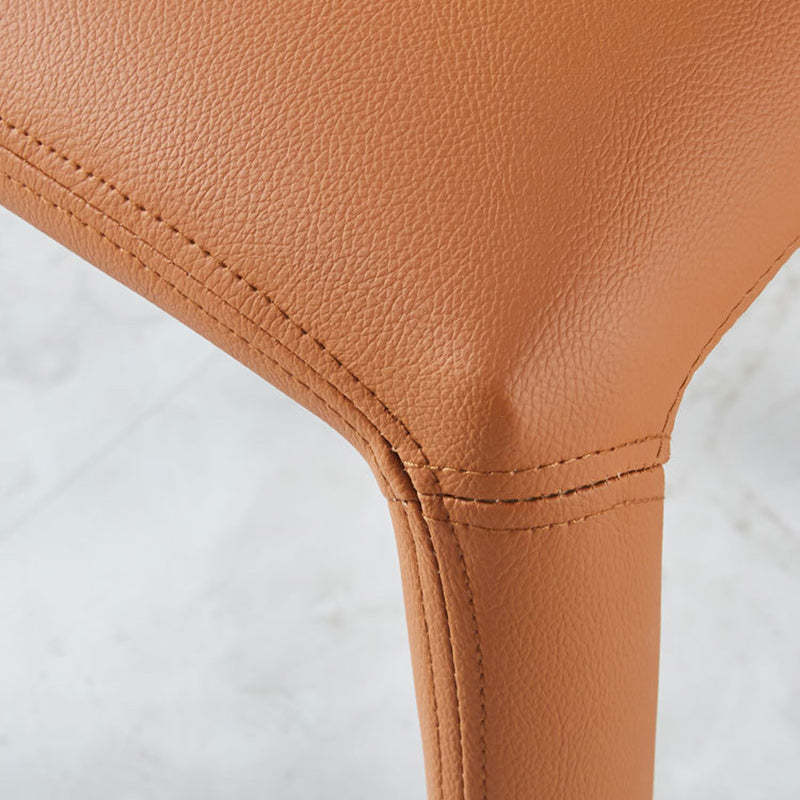 Minimalist Upholstered Leather Steel Dining Chair
