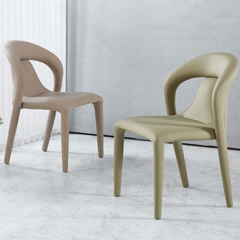 Minimalist Upholstered Leather Steel Dining Chair