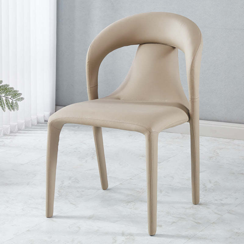 Minimalist Upholstered Leather Steel Dining Chair