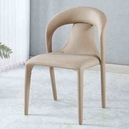 Minimalist Upholstered Leather Steel Dining Chair