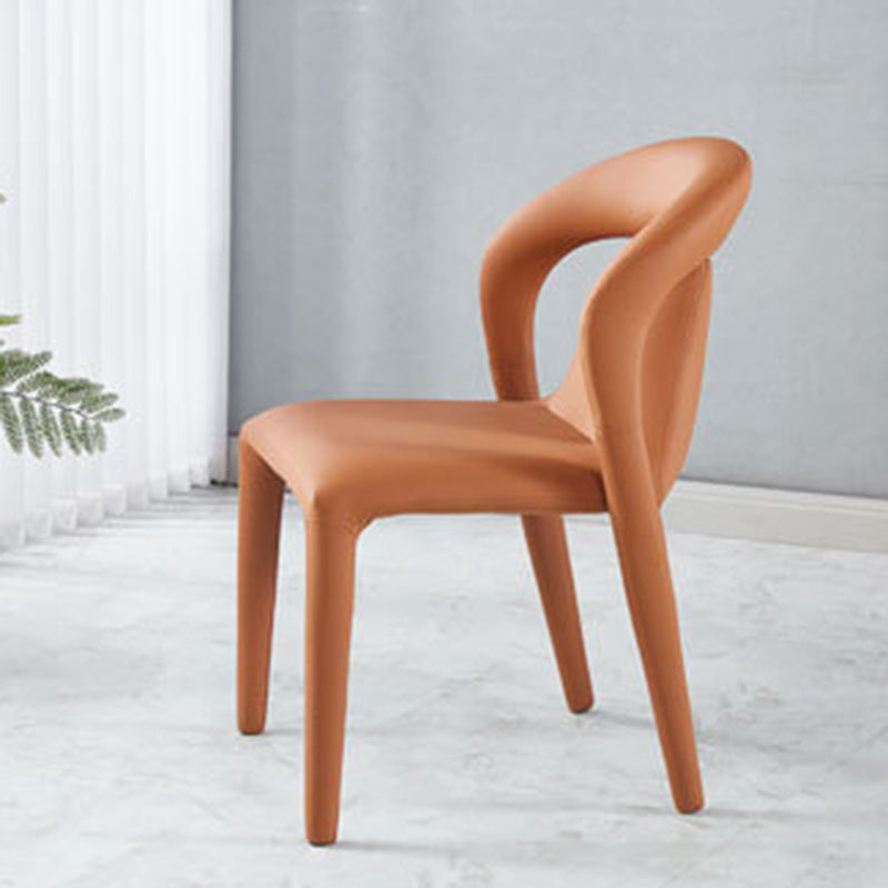 Minimalist Upholstered Leather Steel Dining Chair