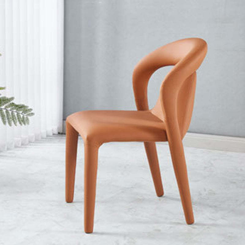 Minimalist Upholstered Leather Steel Dining Chair