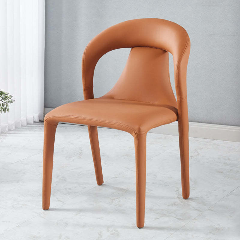 Minimalist Upholstered Leather Steel Dining Chair