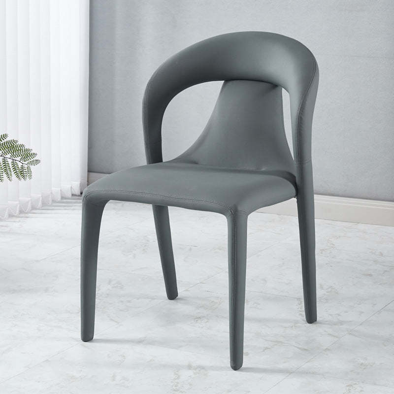 Minimalist upholstered gray dining chairs & benches, Lighom