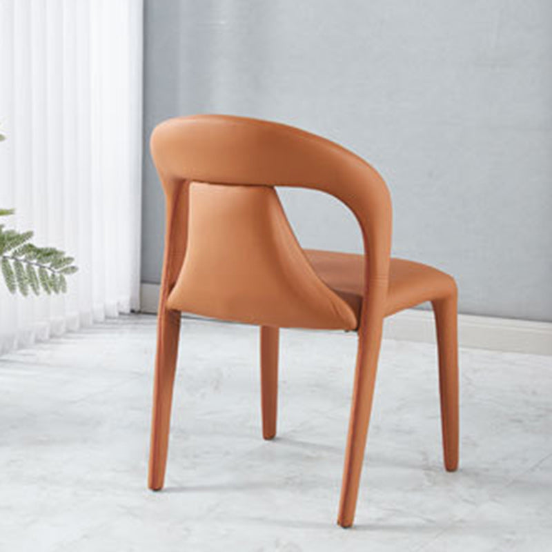 Minimalist Upholstered Leather Steel Dining Chair