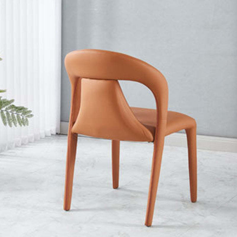 Minimalist Upholstered Leather Steel Dining Chair