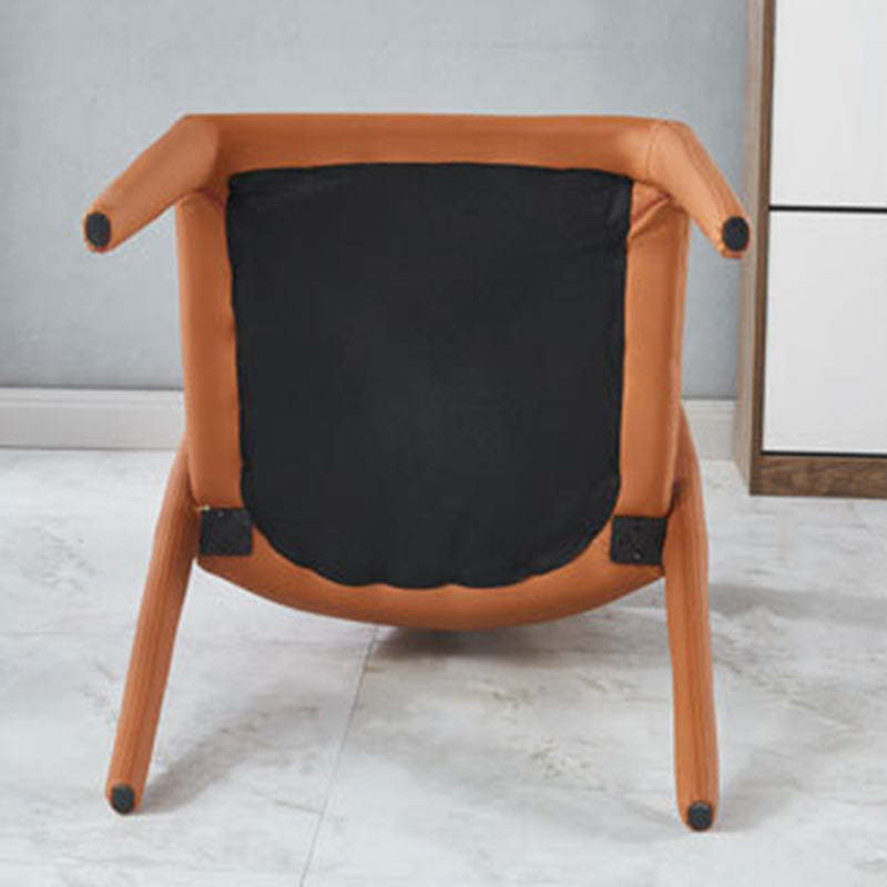 Minimalist Upholstered Leather Steel Dining Chair