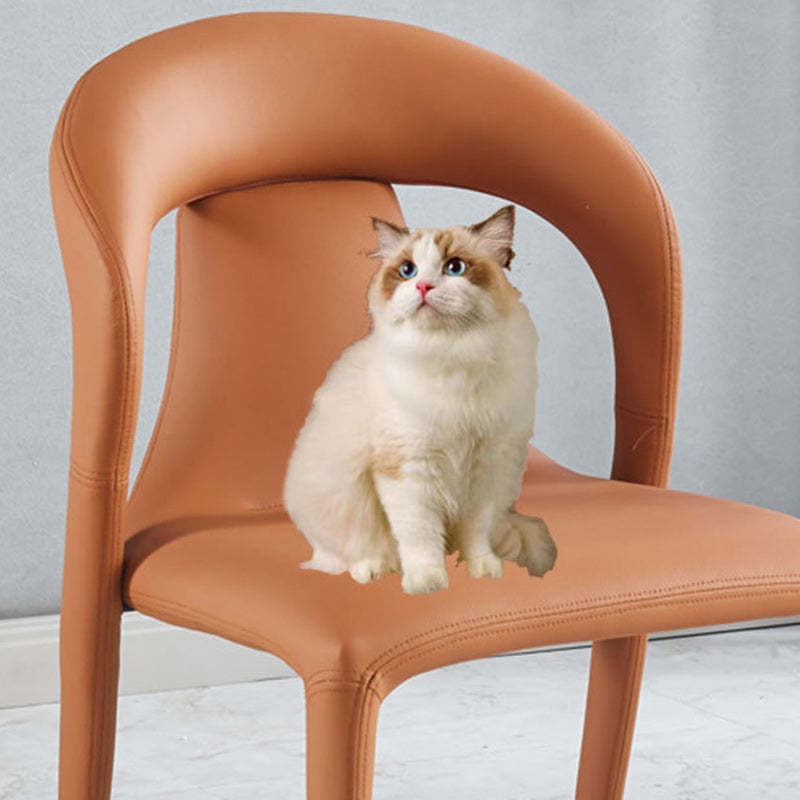 Minimalist Upholstered Leather Steel Dining Chair