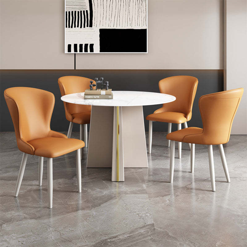 Nordic Upholstered Leather Steel Dining Chair