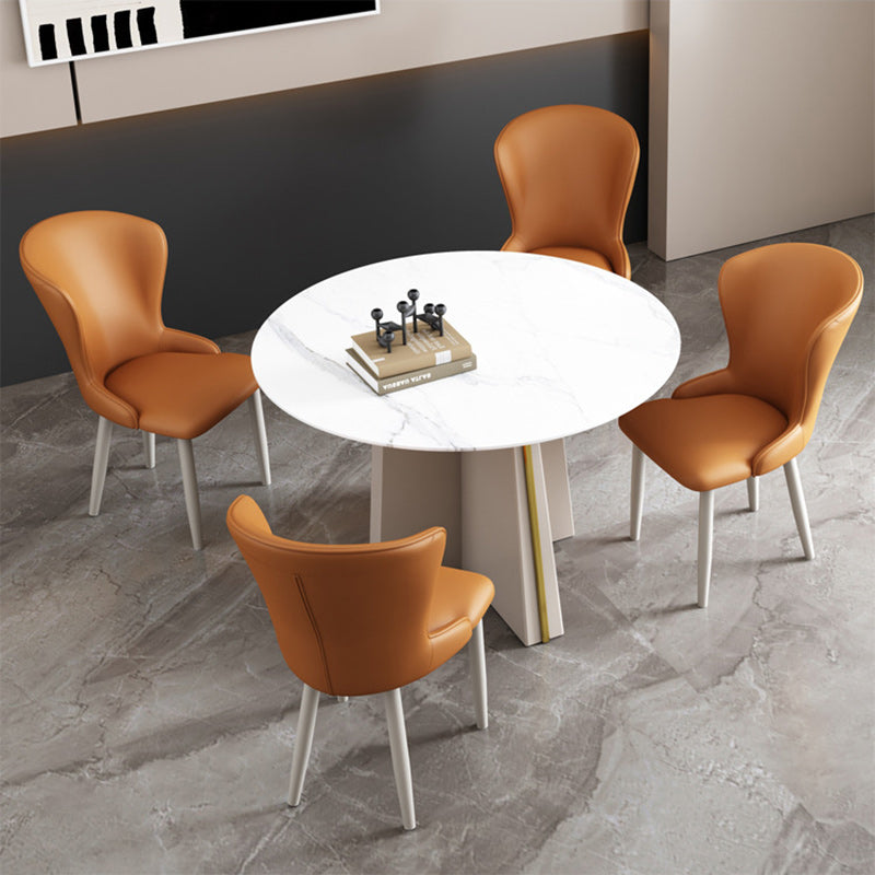 Nordic Upholstered Leather Steel Dining Chair
