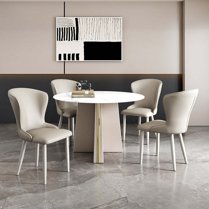 Nordic Upholstered Leather Steel Dining Chair