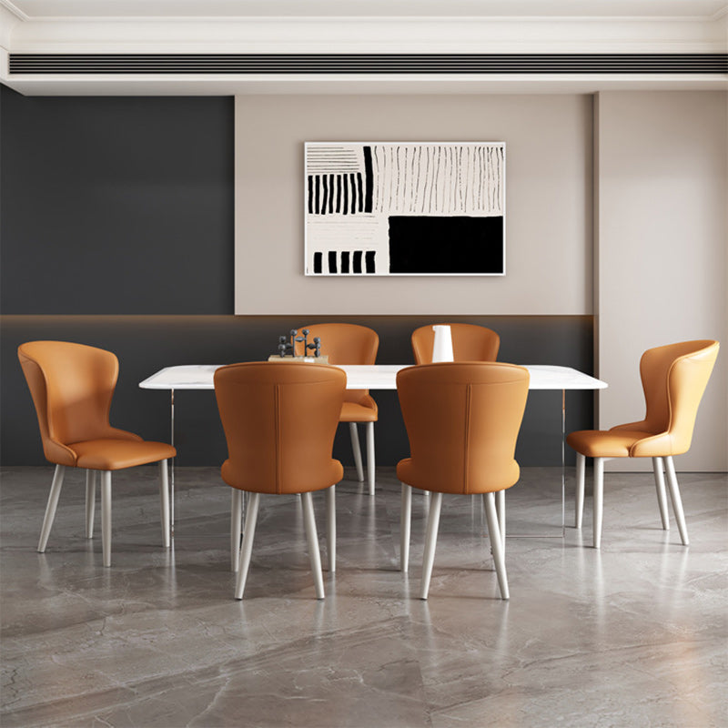 Nordic Upholstered Leather Steel Dining Chair