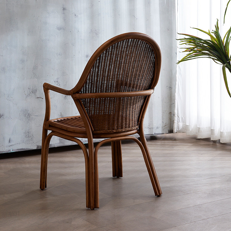 Vintage Oval Rattan Armchair