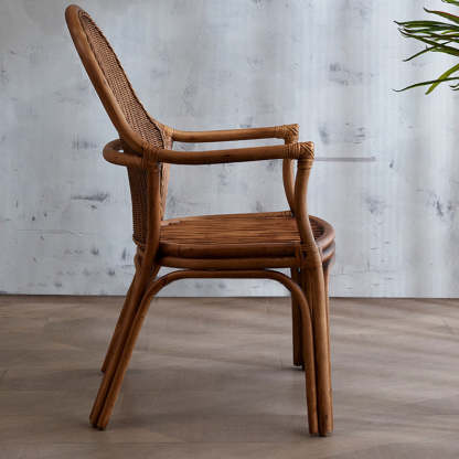 Vintage Oval Rattan Armchair