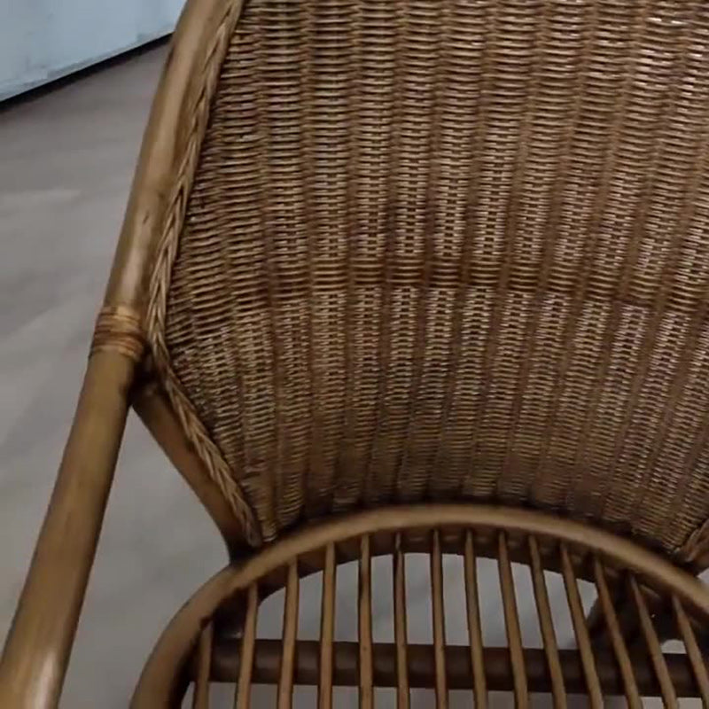 Vintage Oval Rattan Armchair