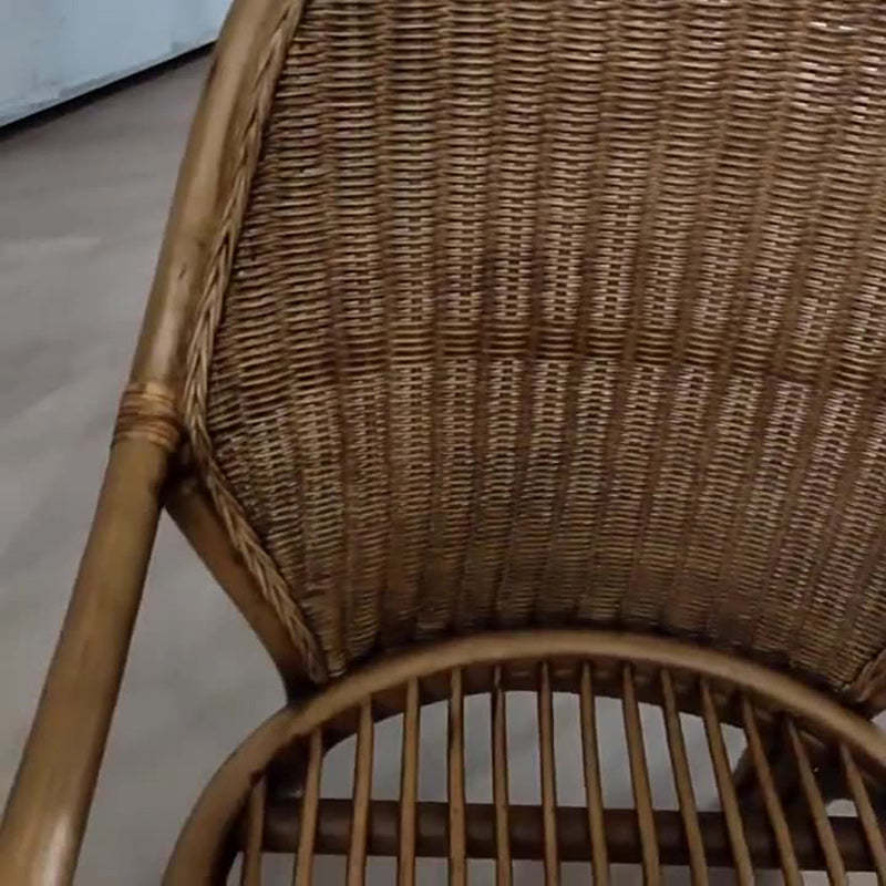 Vintage Oval Rattan Armchair