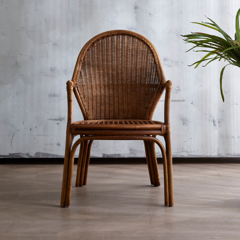 Vintage Oval Rattan Armchair