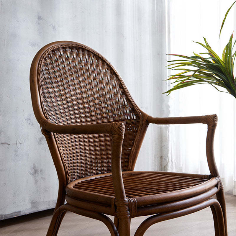 Vintage Oval Rattan Armchair