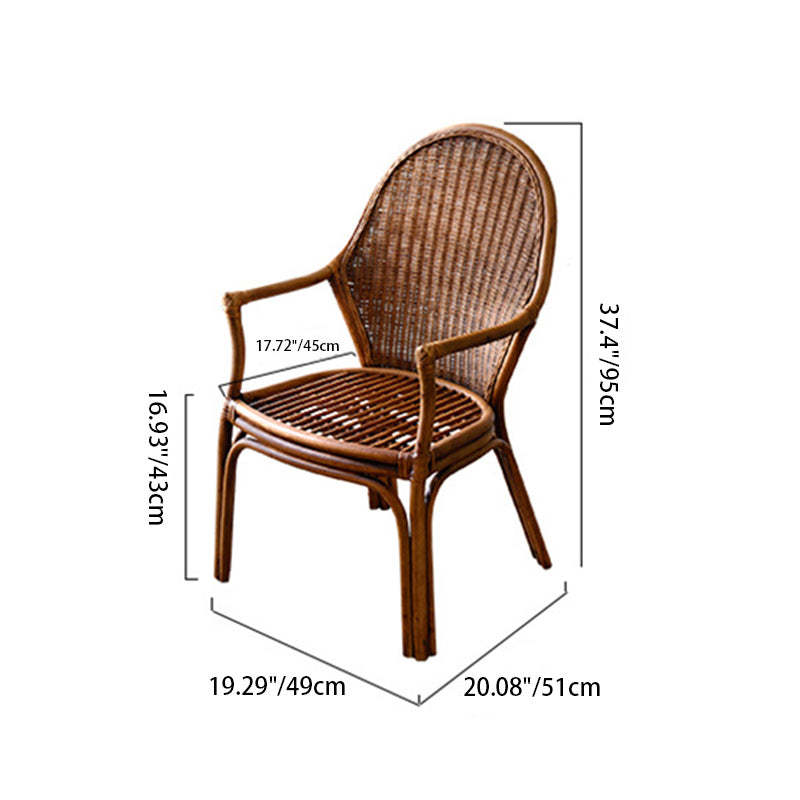 Vintage Oval Rattan Armchair