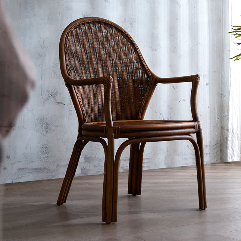 Vintage Oval Rattan Armchair