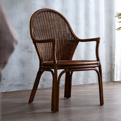 Vintage Oval Rattan Armchair