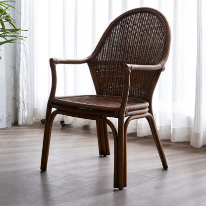Vintage Oval Rattan Armchair