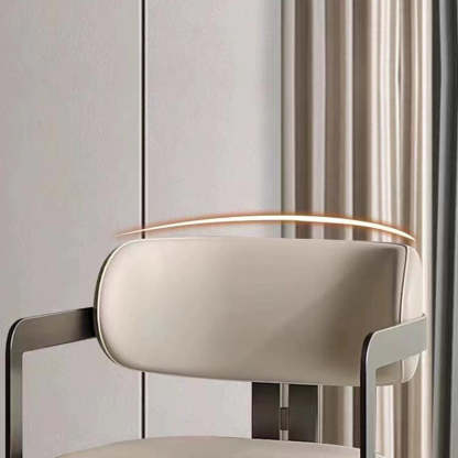 Nordic Stainless Steel Leather Curved Dining Chair