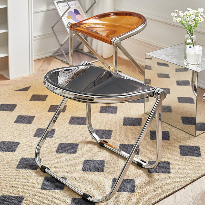 Minimalist Foldable Iron Chair — White