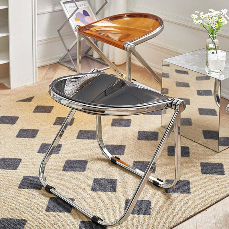Minimalist Foldable Iron Chair — White