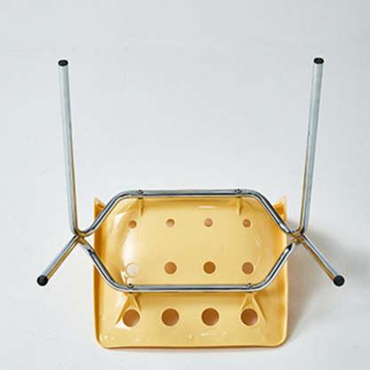 Cheese-Shape Steel Frame Dining Chair — Brown