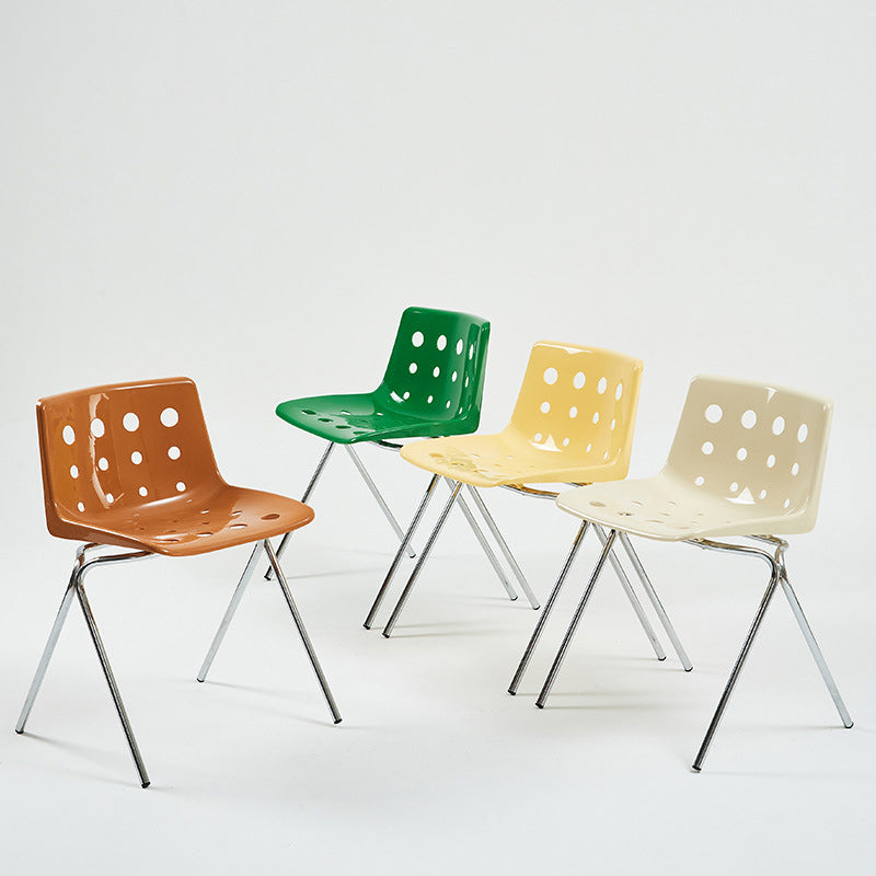 Cheese-Shape Steel Frame Dining Chair — Yellow