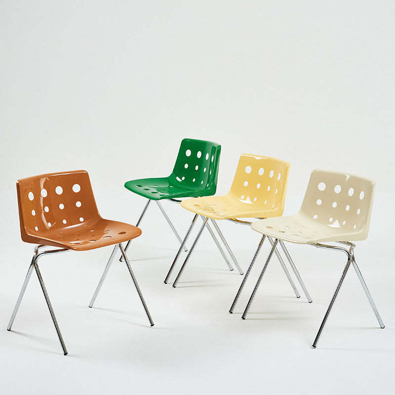 Cheese-Shape Steel Frame Dining Chair — Yellow