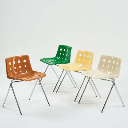 Cheese-Shape Steel Frame Dining Chair — Yellow