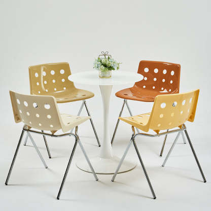 Cheese-Shape Steel Frame Dining Chair