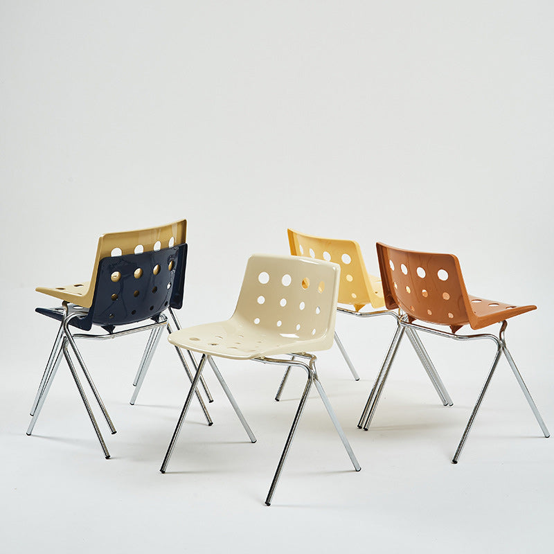 Cheese-Shape Steel Frame Dining Chair — Khaki