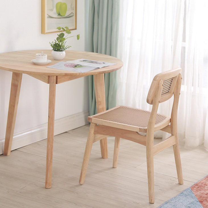 Nordic Octagonal Rattan Wood Dining Chair