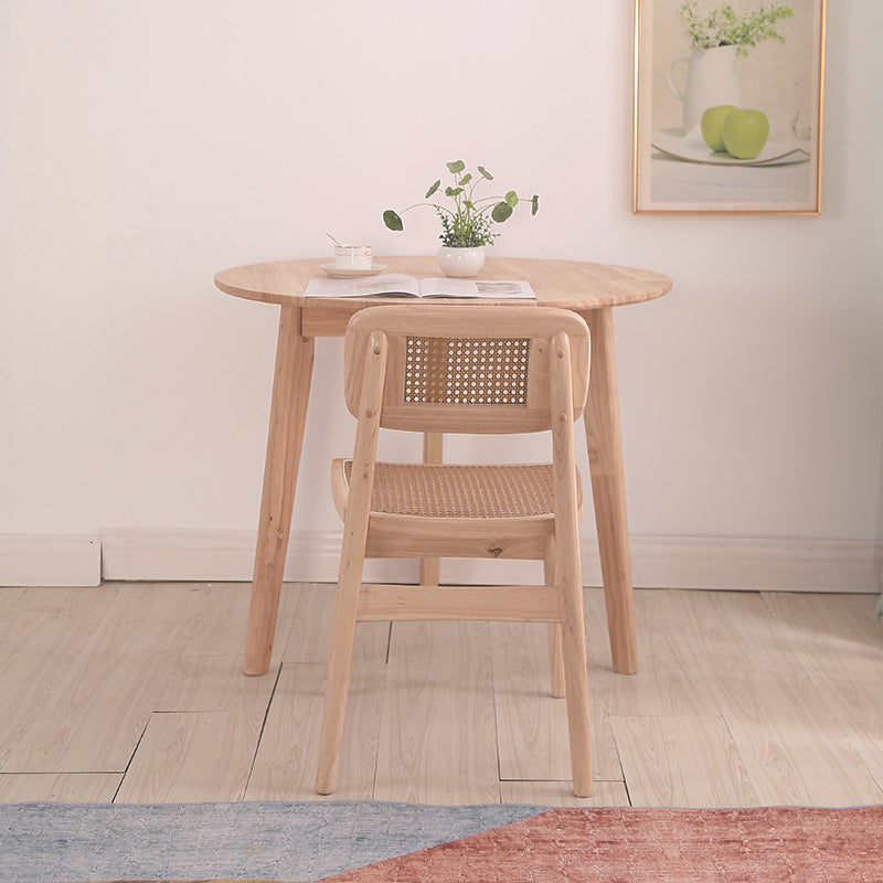 Nordic Octagonal Rattan Wood Dining Chair