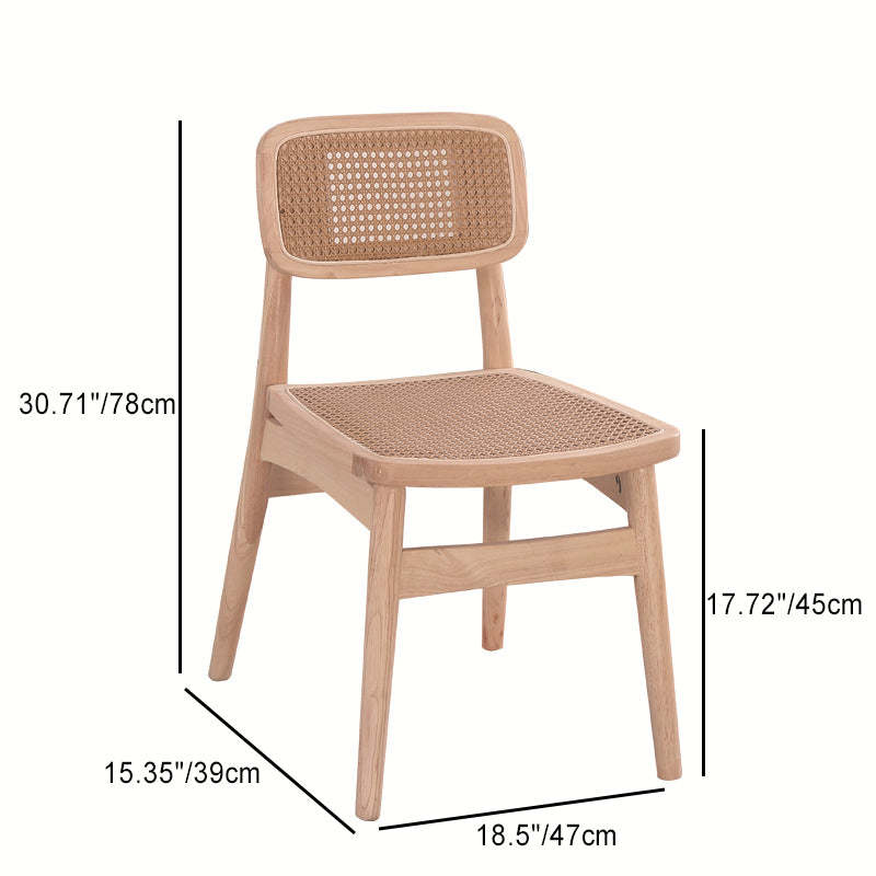 Nordic Octagonal Rattan Wood Dining Chair — Black