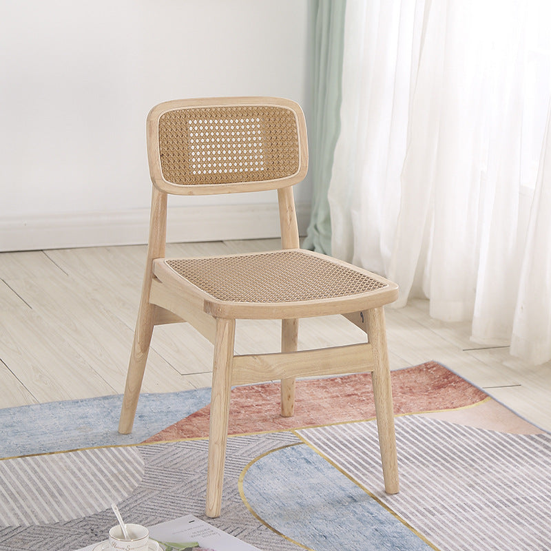 Nordic Octagonal Rattan Wood Dining Chair