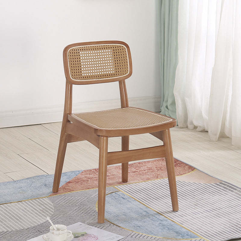Nordic Octagonal Rattan Wood Dining Chair